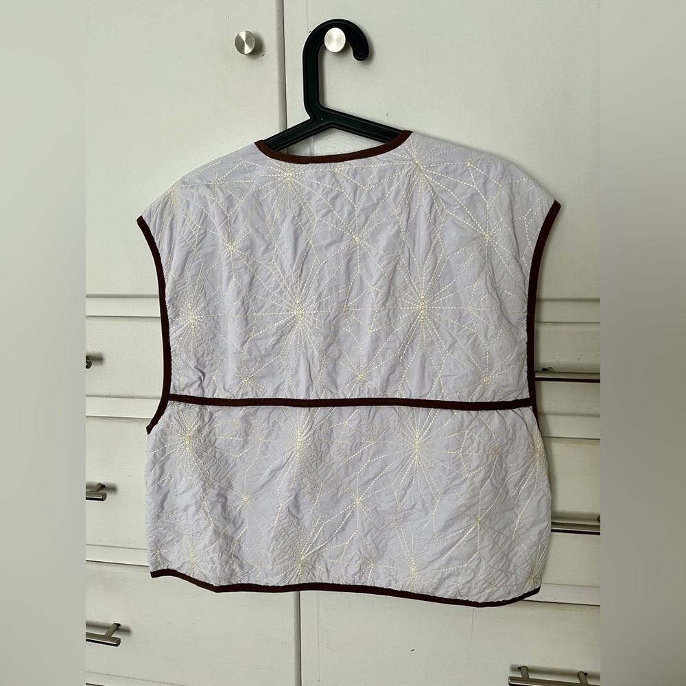 Free People Kacie Reversible White and Brown Vest size small 🆕 - Picture 6 of 13